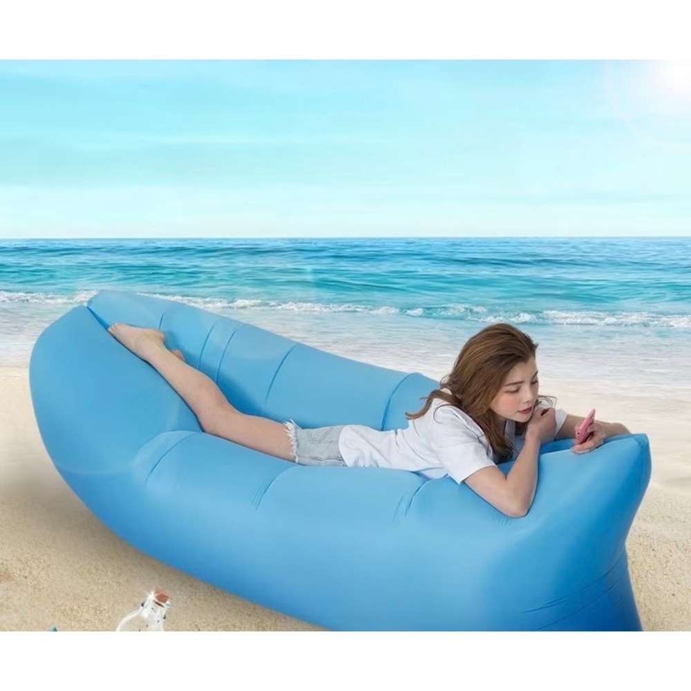 2-in-1 Inflatable Lounge Chair Sofa Bed with Storage Bag